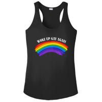 Retro Woke Up Gay Again Rainbow Lgbtq Ladies PosiCharge Competitor Racerback Tank