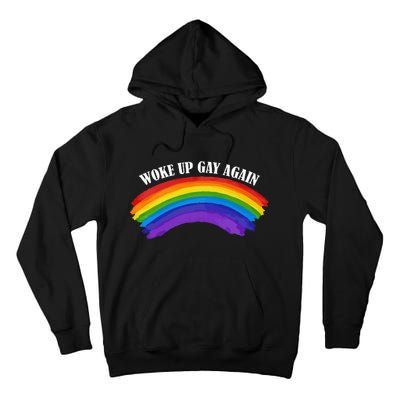 Retro Woke Up Gay Again Rainbow Lgbtq Tall Hoodie