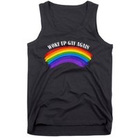 Retro Woke Up Gay Again Rainbow Lgbtq Tank Top