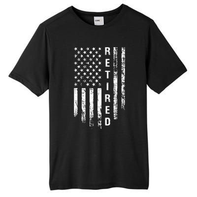 Retired With Usa Flag Tall Fusion ChromaSoft Performance T-Shirt