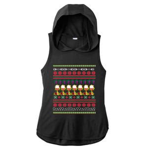 Red Wine Ugly Christmas Ladies PosiCharge Tri-Blend Wicking Draft Hoodie Tank