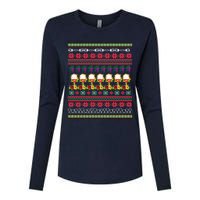 Red Wine Ugly Christmas Womens Cotton Relaxed Long Sleeve T-Shirt