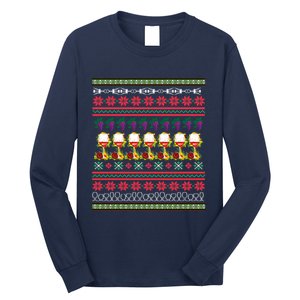 Red Wine Ugly Christmas Long Sleeve Shirt