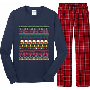 Red Wine Ugly Christmas Long Sleeve Pajama Set