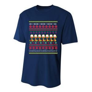 Red Wine Ugly Christmas Performance Sprint T-Shirt