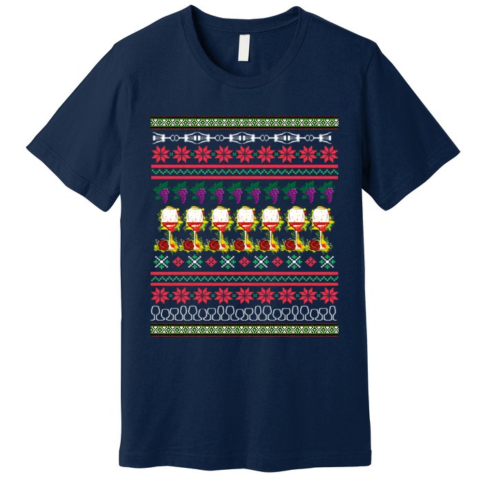 Red Wine Ugly Christmas Premium T-Shirt