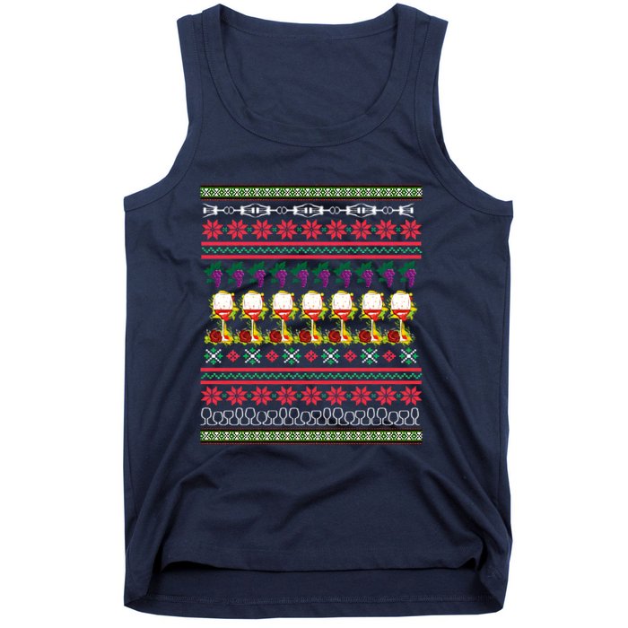 Red Wine Ugly Christmas Tank Top