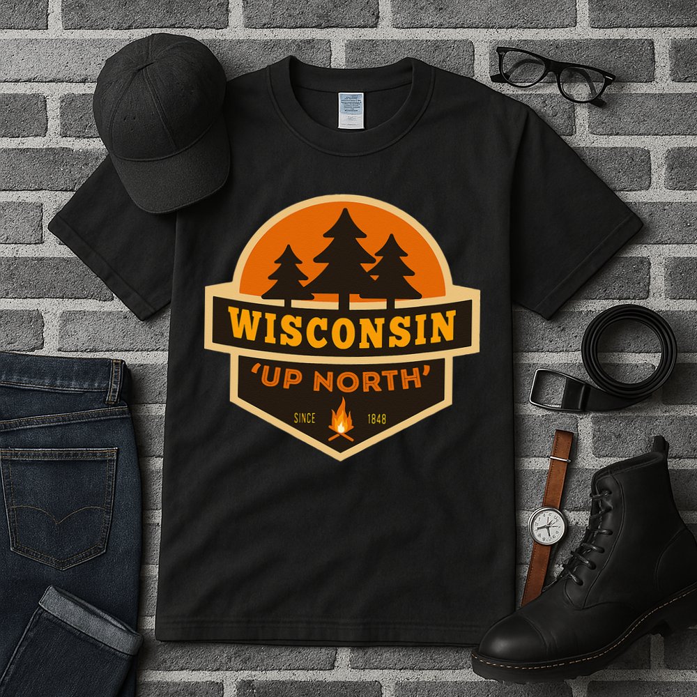 Retro Wisconsin Up North Tall T-Shirt