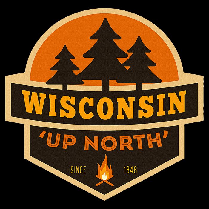Retro Wisconsin Up North Youth Performance Sprint T-Shirt
