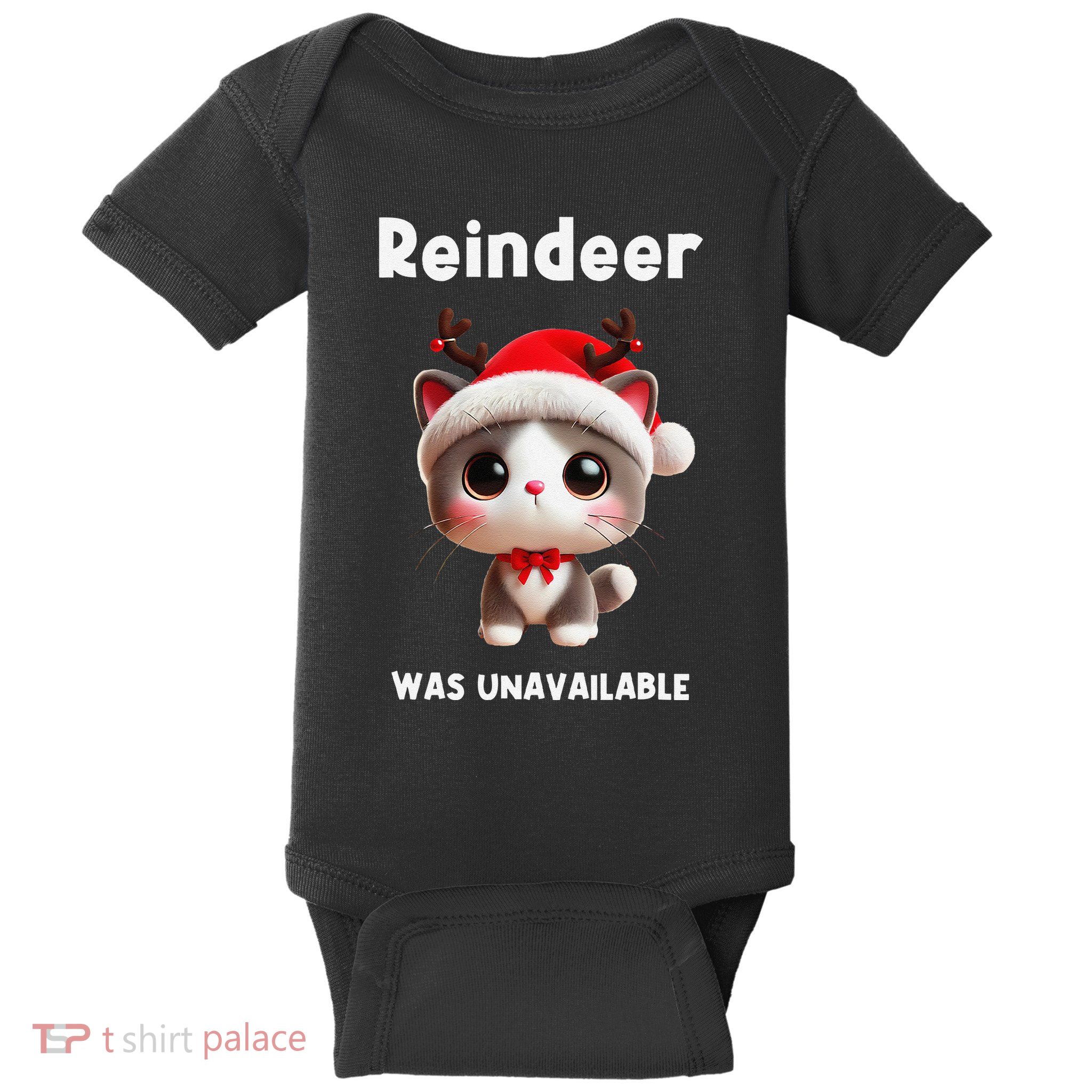 Reindeer Was Unavailable Funny Christmas Cat Design Baby Bodysuit