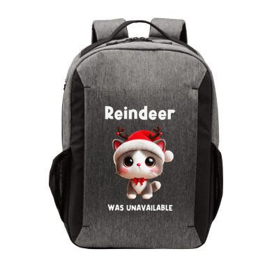 Reindeer Was Unavailable Funny Christmas Cat Design Vector Backpack