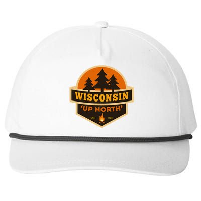 Retro Wisconsin Up North Snapback Five-Panel Rope Hat