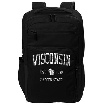 Retro Wisconsin Vintage Sports Impact Tech Backpack