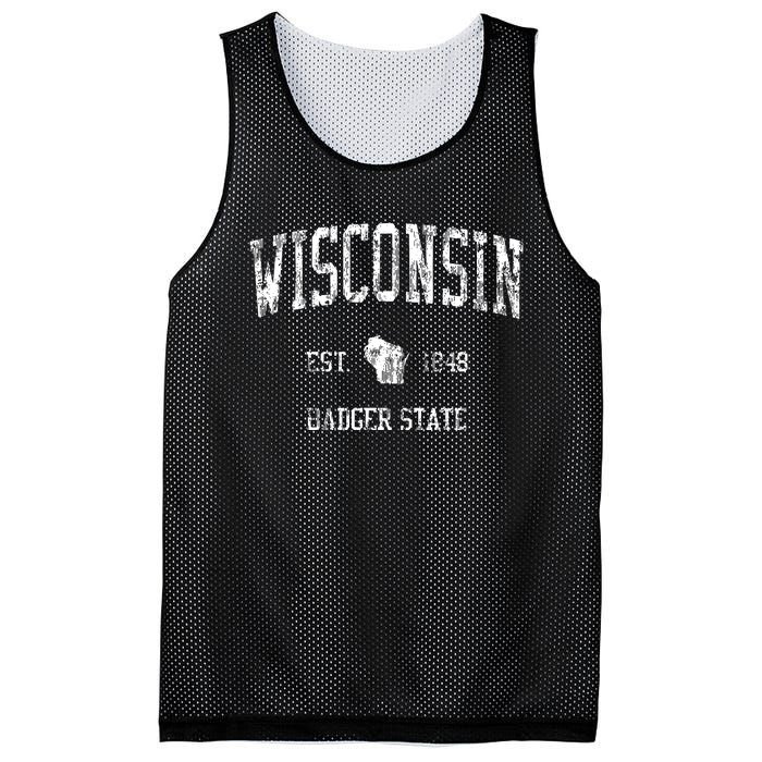 Retro Wisconsin Vintage Sports Mesh Reversible Basketball Jersey Tank