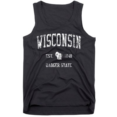 Retro Wisconsin Vintage Sports Tank Top