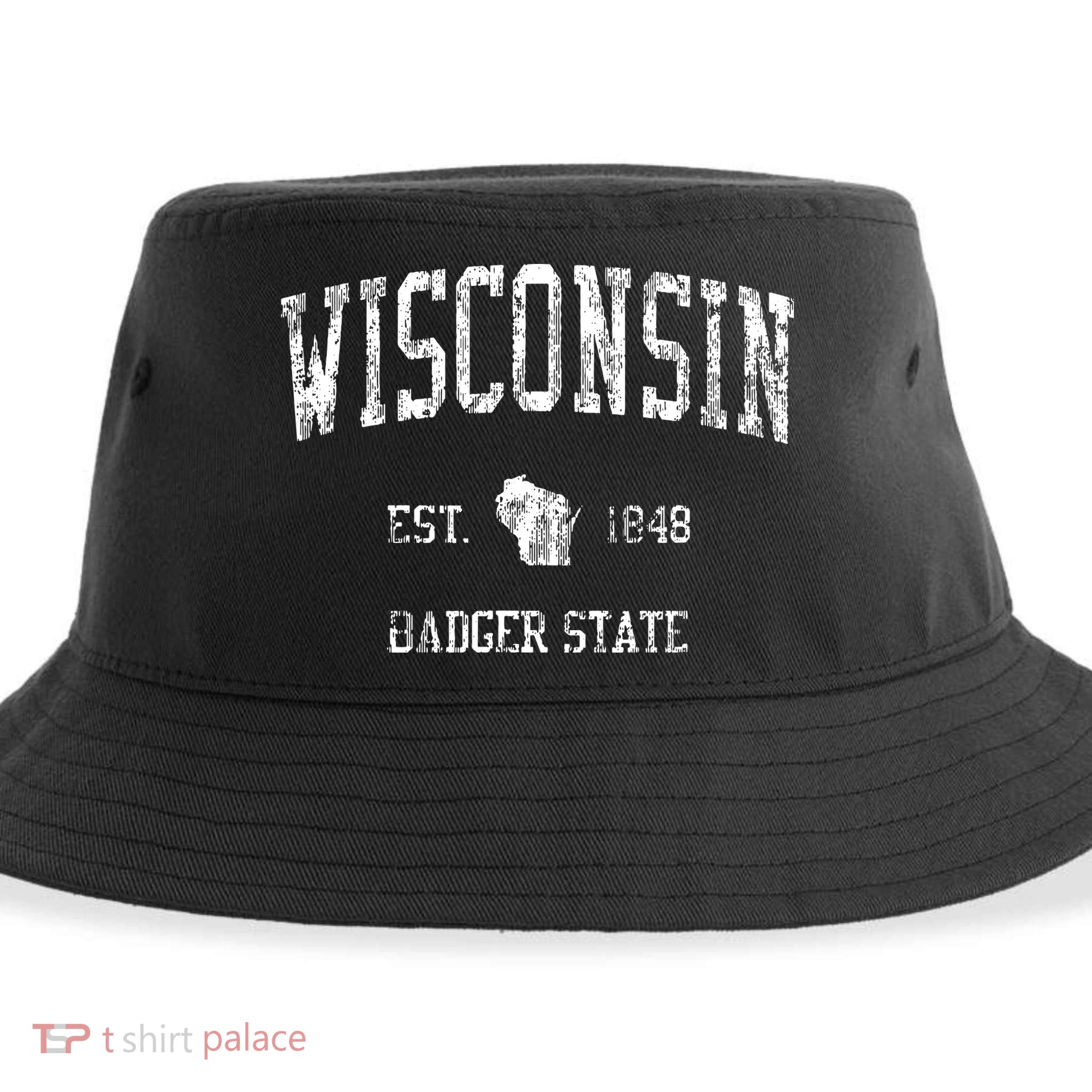 Retro Wisconsin Vintage Sports Design Sustainable Bucket Hat