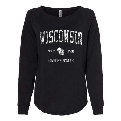 Retro Wisconsin Vintage Sports Design Womens California Wash Sweatshirt