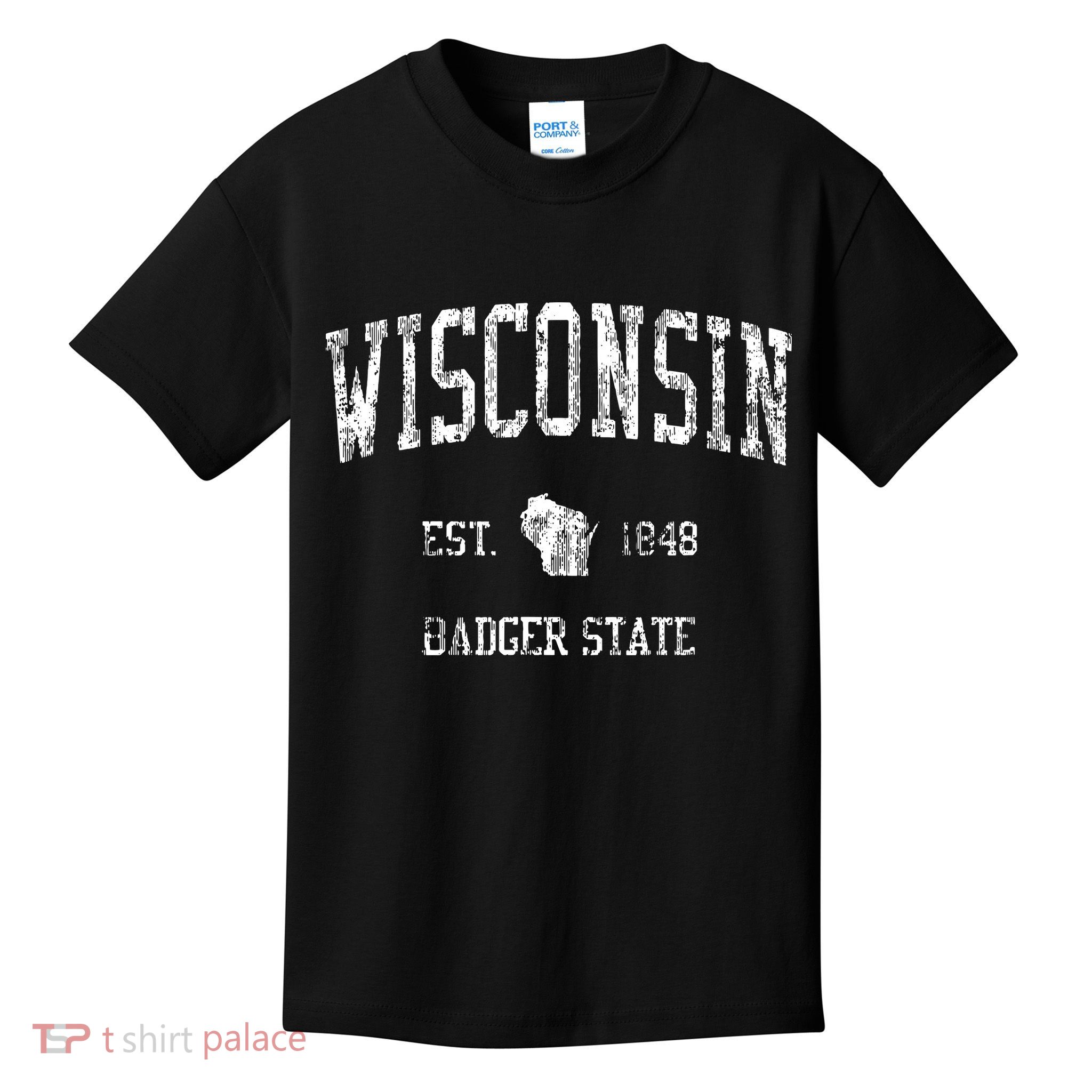 Retro Wisconsin Vintage Sports Design Kids T-Shirt