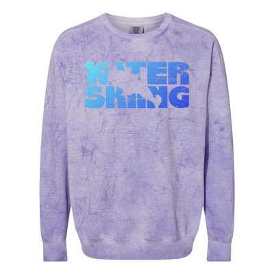 Retro Waterskiing Vintage Water Ski Skiing Sport Waterski Cute Gift Colorblast Crewneck Sweatshirt