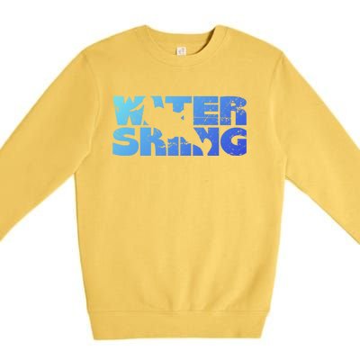 Retro Waterskiing Vintage Water Ski Skiing Sport Waterski Cute Gift Premium Crewneck Sweatshirt