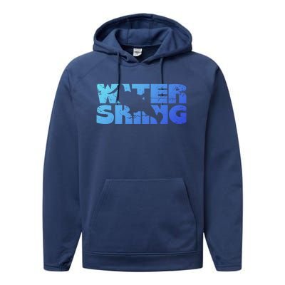 Retro Waterskiing Vintage Water Ski Skiing Sport Waterski Cute Gift Performance Fleece Hoodie