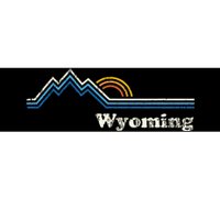 Retro Wyoming Vintage Sunrise Mountains Bumper Sticker