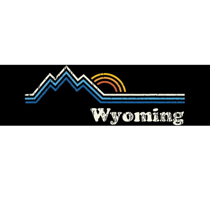 Retro Wyoming Vintage Sunrise Mountains Bumper Sticker