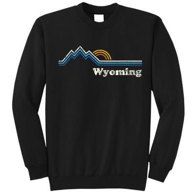 Retro Wyoming Vintage Sunrise Mountains Tall Sweatshirt