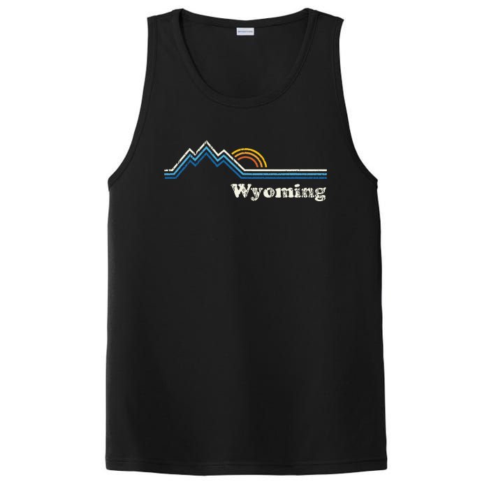 Retro Wyoming Vintage Sunrise Mountains PosiCharge Competitor Tank