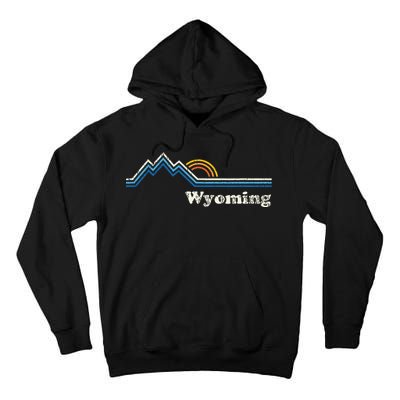 Retro Wyoming Vintage Sunrise Mountains Tall Hoodie