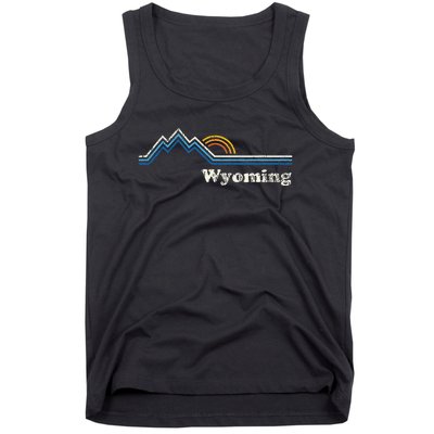 Retro Wyoming Vintage Sunrise Mountains Tank Top