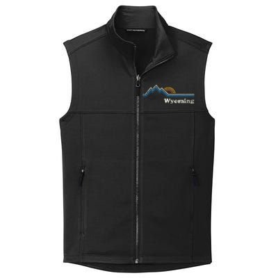 Retro Wyoming Vintage Sunrise Mountains Collective Smooth Fleece Vest