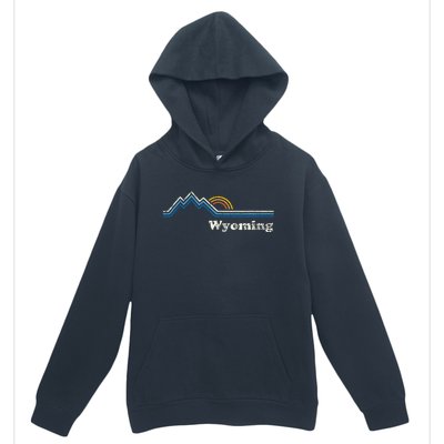 Retro Wyoming Vintage Sunrise Mountains Urban Pullover Hoodie