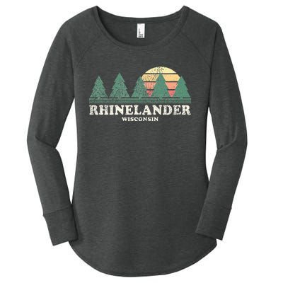 Rhinelander Wi Vintage Throwback Retro 70s Women's Perfect Tri Tunic Long Sleeve Shirt