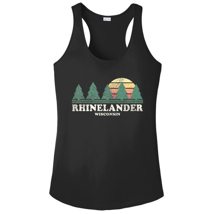 Rhinelander Wi Vintage Throwback Retro 70s Ladies PosiCharge Competitor Racerback Tank