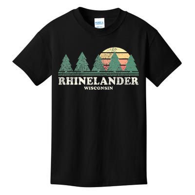 Rhinelander Wi Vintage Throwback Retro 70s Design Kids T-Shirt