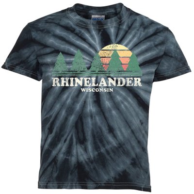 Rhinelander Wi Vintage Throwback Retro 70s Design Kids Tie-Dye T-Shirt