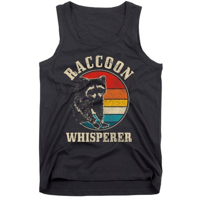 Raccoon Whisperer Vintage Retro Racoon Cat Tank Top