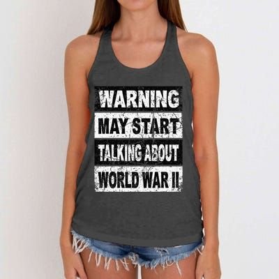 Retro World War Two Ww2 History Teacher Women's Knotted Racerback Tank