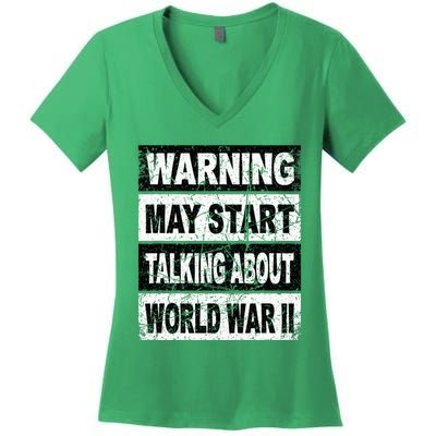 Retro World War Two Ww2 History Teacher Women's V-Neck T-Shirt