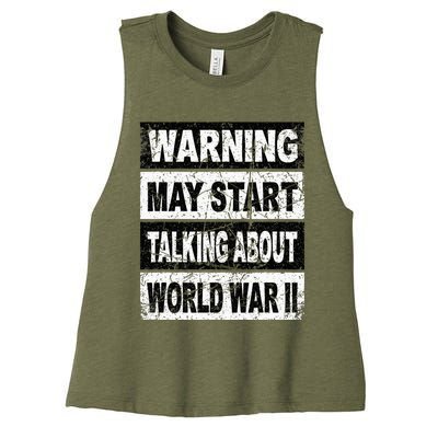 Retro World War Two Ww2 History Teacher Women's Racerback Cropped Tank