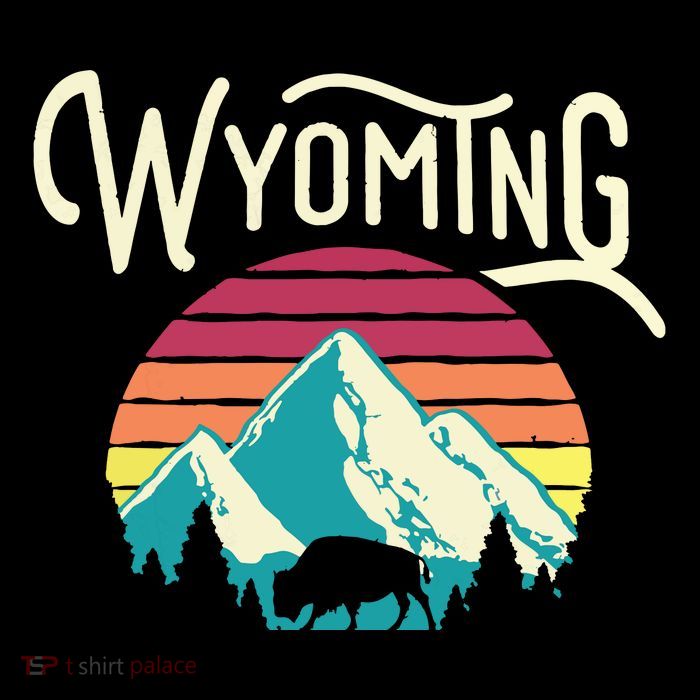 Retro Wyoming WY Mountains State Wildlife Performance Shirt