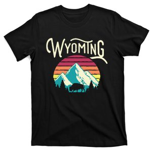 Retro Wyoming WY Mountains State Wildlife T-Shirt