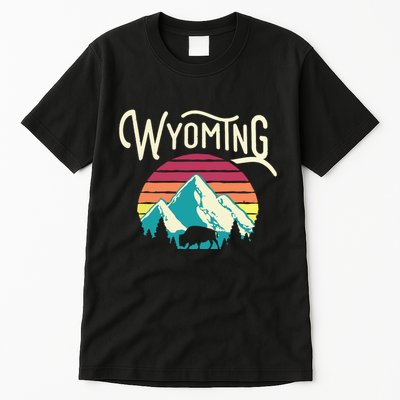 Retro Wyoming WY Mountains State Wildlife Tall T-Shirt