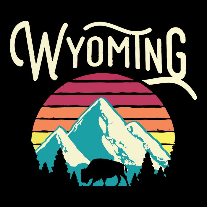 Retro Wyoming WY Mountains State Wildlife Backpack