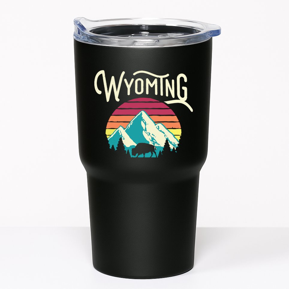 Retro Wyoming WY Mountains State Wildlife Tumbler