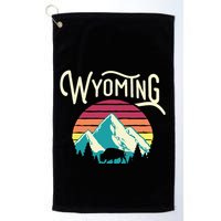 Retro Wyoming WY Mountains State Wildlife Golf Towel