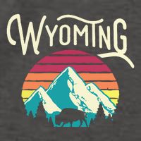 Retro Wyoming WY Mountains State Wildlife Vector Backpack