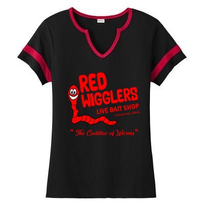 Red Wigglers WKRP In Cincinnati Ladies Halftime Notch Neck Tee