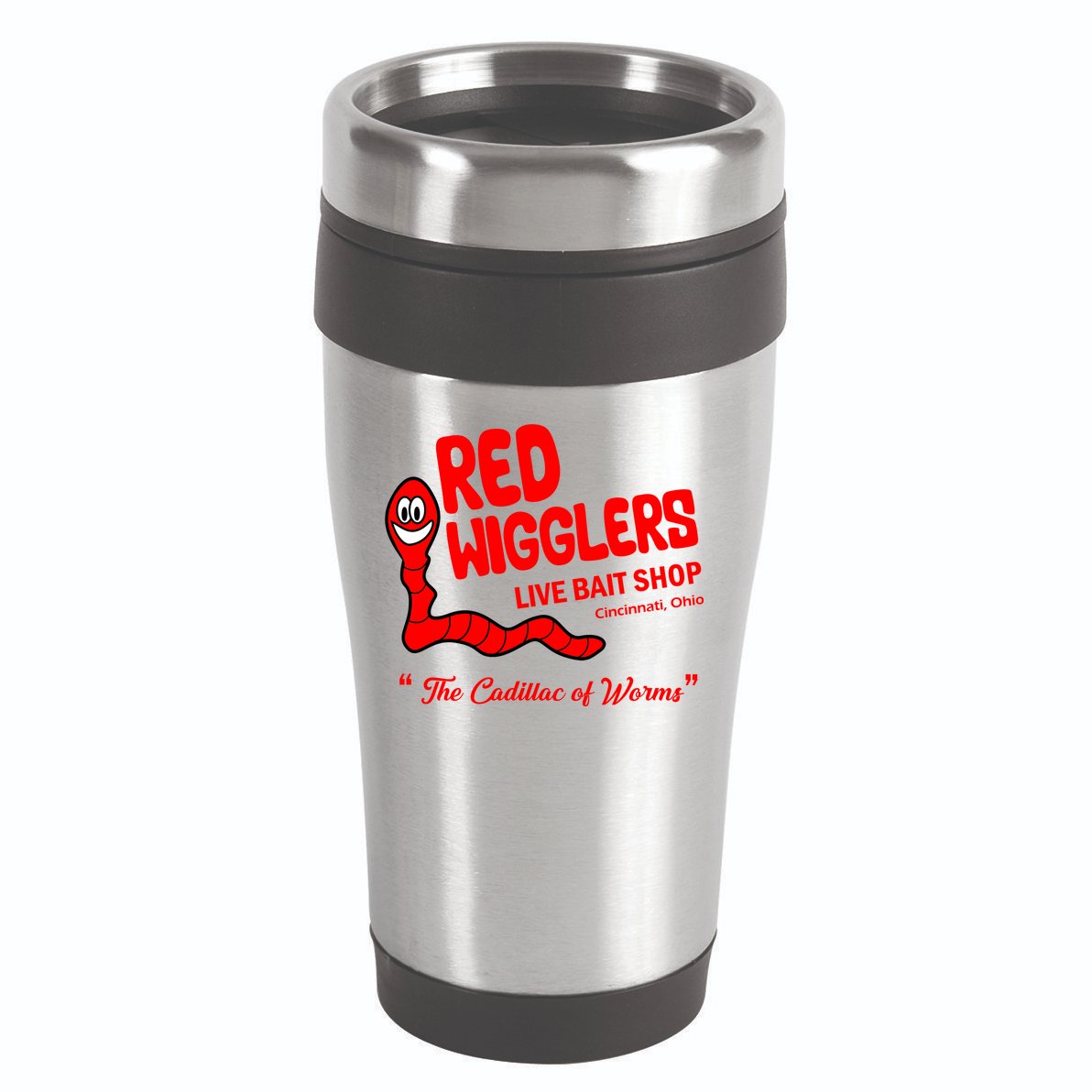 Red Wigglers WKRP In Cincinnati 16oz Travel Tumbler